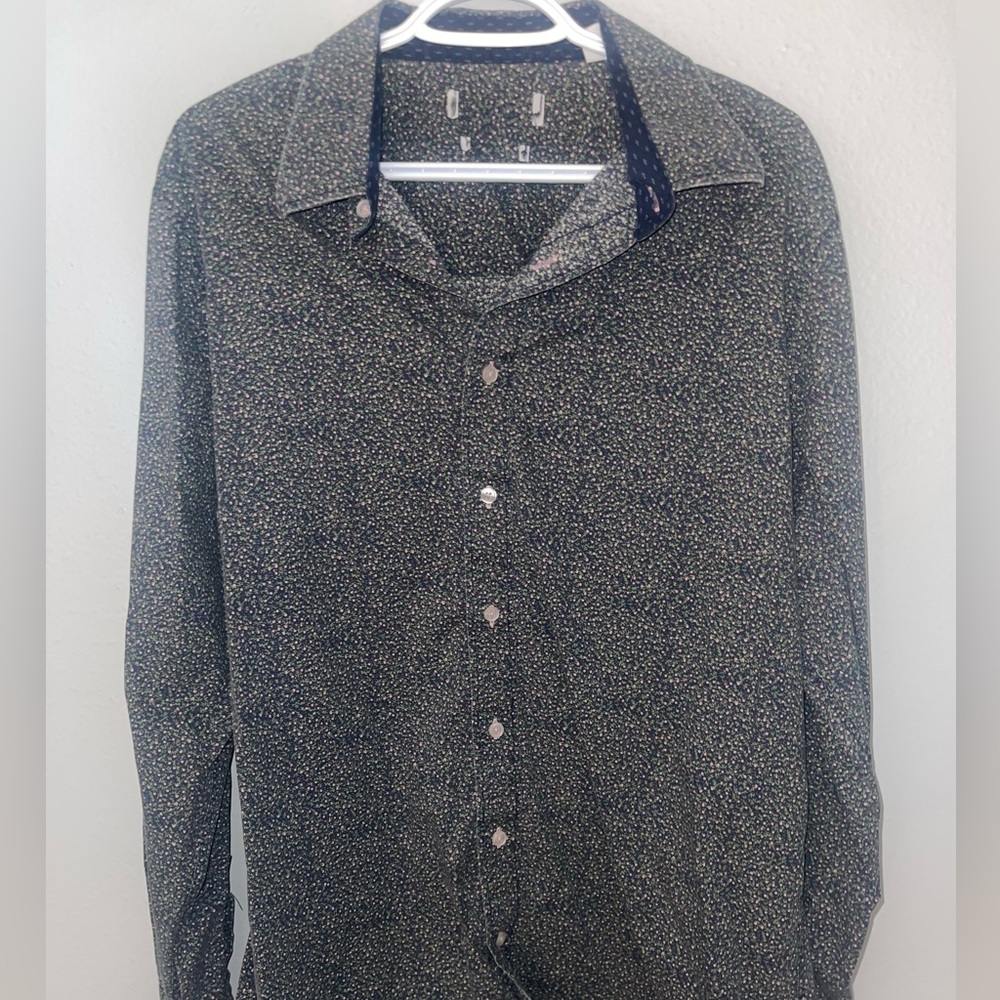Dark floral print shirt